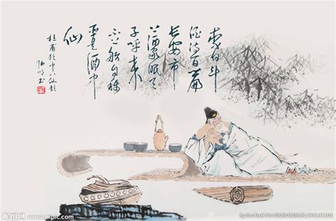 饮中八仙-中国木版年画-图片