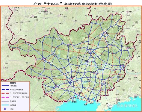 广西2018-2030年高速公路网规划图，看看你家有几条高速公路通过