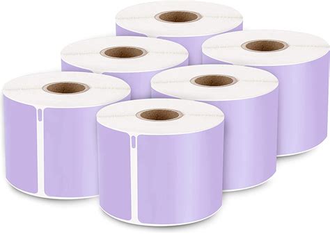 enKo [6 Rolls, 1800 Direct Thermal Labels] Lavender Colored Dymo Labels ...