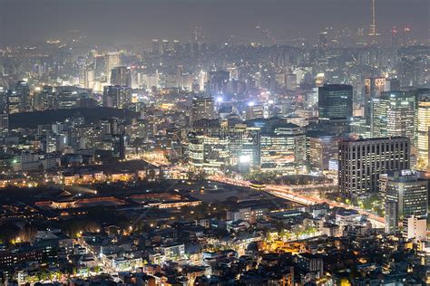 首尔市中心城市夜景高清图片下载-正版图片307595306-摄图网