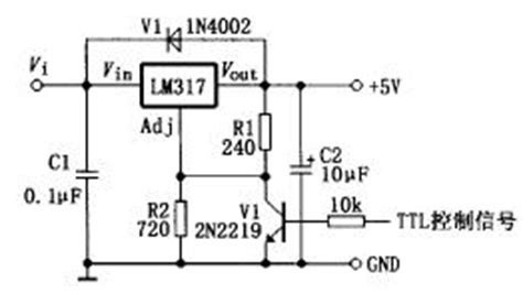 基于LM317构成的简易可调电源电路图-电源电路-维库电子市场网