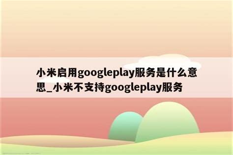 小米启用googleplay服务是什么意思_小米不支持googleplay服务 - google相关 - APPid共享网