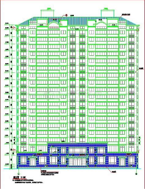18层高层住宅楼建筑施工CAD图纸（总） - dwg下载 - 知石网
