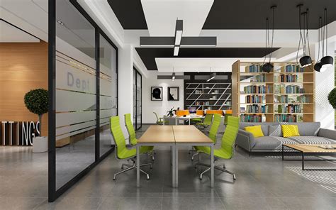 现代简约创意办公室设计|空间|家装设计|TOP_JOB_锋作设计 - 原创作品 - 站酷 (ZCOOL)