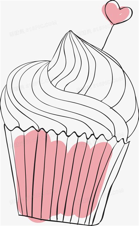 纸杯蛋糕简笔画素材图片免费下载-千库网