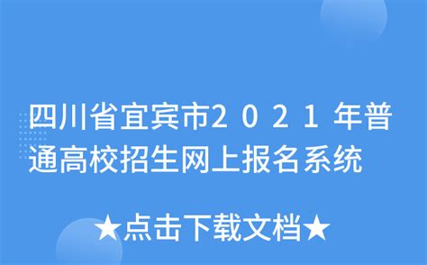 四川省宜宾市2021年普通高校招生网上报名系统