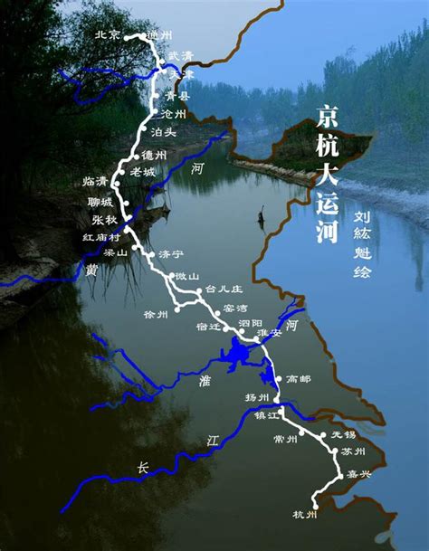 京杭大运河详细线路图,隋朝杭大运河线路图,现在杭大运线图_大山谷图库