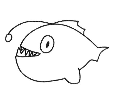 聪明的灯笼鱼简笔画怎么画 超好看的灯笼鱼简笔画绘制教程-露西学画画