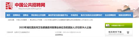 2023年湖北省宜昌市卫生健康委所属事业单位招聘39人公告（报名时间即日起至4月28日）