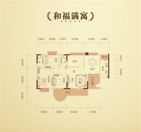 瑞和家园和福满寓，瑞和家园4室2厅2卫0厨约138.38平米户型图，朝南朝向 - 惠州安居客
