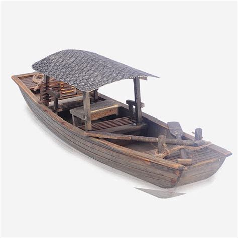 中国风古风水墨小船木船透明免抠PNG图案 PS设计合成素材 (79)
