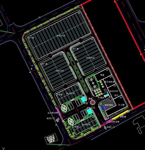 某工业厂区建筑规划设计总平面图纸_cad图纸下载-土木在线