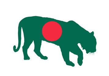 Malaysia flag tiger national animal silhouette Vector Image