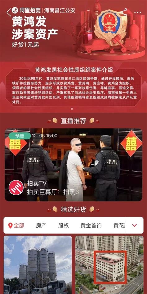 昌江警方挂拍黄鸿发333项涉案资产，总估价9391万！