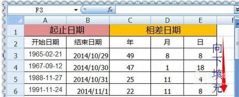 Excel自动计算两个日期之间的年月天数_搜狗指南