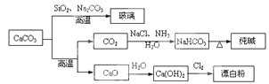 CaCO3是一种化工原料，可以通过反应生成一系列物质，如下图所示。下列说法正确的是A．Cl2和SO2均可以漂白有色物质，且漂白的原理相同B．由 ...