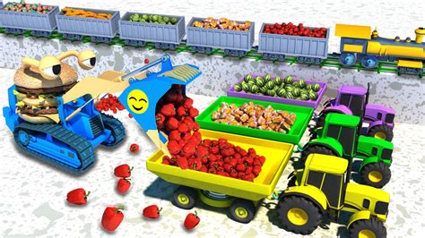 火车拉水果、认识蔬菜水果、工程车玩具动画片、幼儿启蒙益智动画