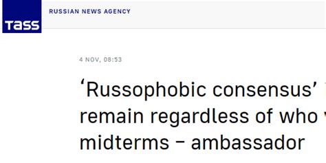 俄驻美大使：“恐俄”在美国成共识，谁赢得中期选举都一样_手机新浪网