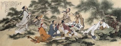 饮中八仙-中国木版年画-图片