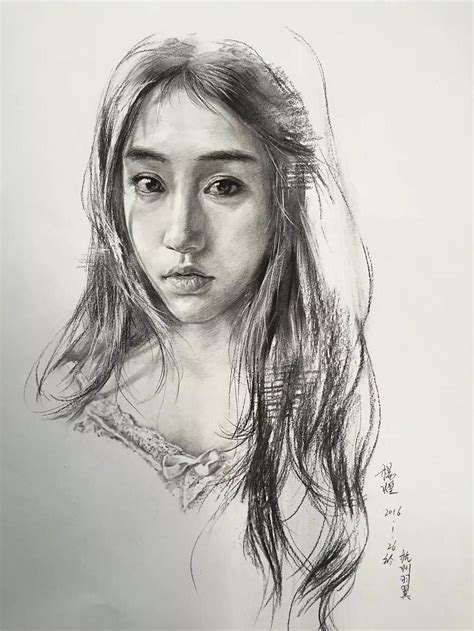 脸部素描女人素描画图片免费下载_红动中国