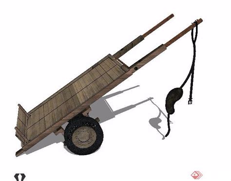 古代手推车,木板车3D模型_其他模型下载-摩尔网CGMOL