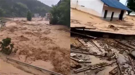湖南洪水，多处房屋被冲走_腾讯视频