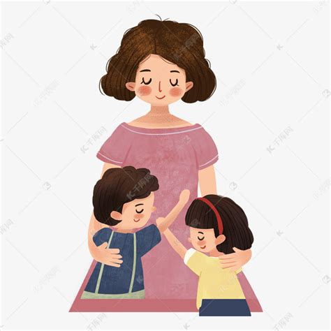 妈妈和两个孩子素材图片免费下载-千库网