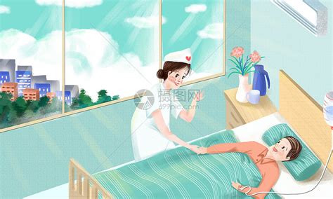 护士照顾病人插画插画图片下载-正版图片401723161-摄图网
