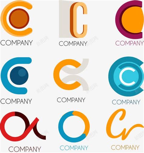 Cc C C 字母标志设计与洋红色点和旋风素材图片免费下载-千库网