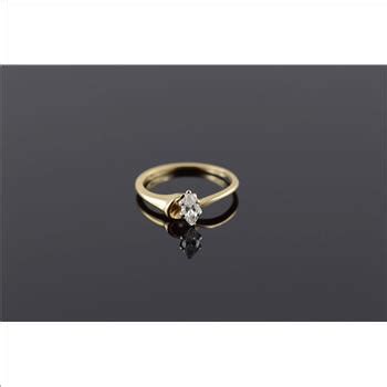 14K 0.33 Ct Diamond Marquise Bypass Engagement Yellow Gold Ring, Size 5 ...