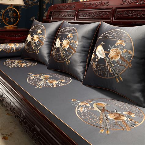 中式红木沙发坐垫罗汉床垫全套古典实木家具垫简约现代定制座垫_虎窝淘