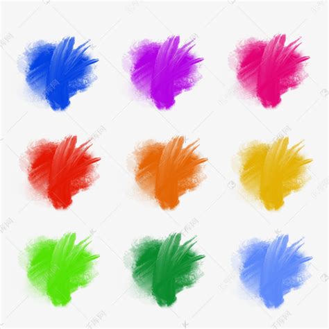 油画笔刷彩色油彩素材图片免费下载-千库网