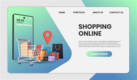 Online shopping with delivery service website template 1183465 Vector ...