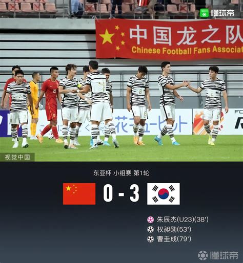 中国0-3韩国，朱辰杰头球解围变乌龙，权昶勋、曹圭成破门