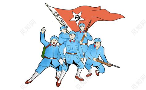 红色卡通抗战胜利日建军节军人儿童原创海报背景插画素材免费下载 - 觅知网