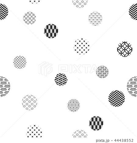 Black and white circle shape pattern vector のイラスト素材 [44438552] - PIXTA
