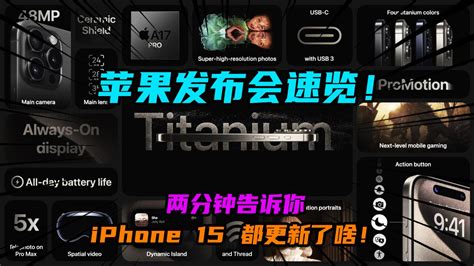 苹果发布会速览！两分钟告诉你iPhone 15 都更新了啥！