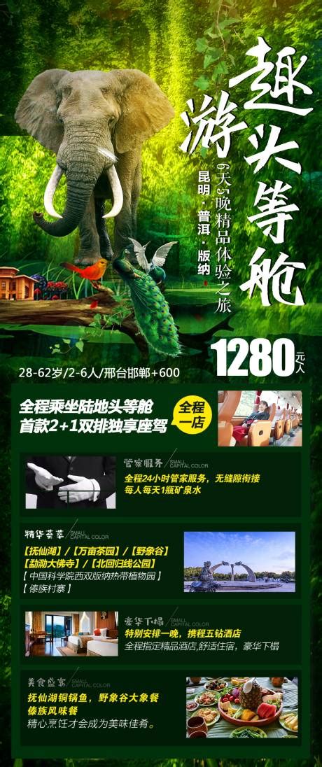 西双版纳大象云南旅游海报PSD广告设计素材海报模板免费下载-享设计