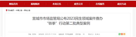 安徽省宣城市市场监管局公布2023民生领域案件查办“铁拳”行动第二批典型案例-中国质量新闻网