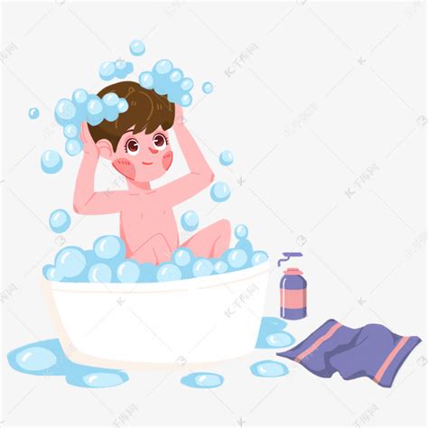 洗澡沐浴洗护用品人物素材图片免费下载-千库网