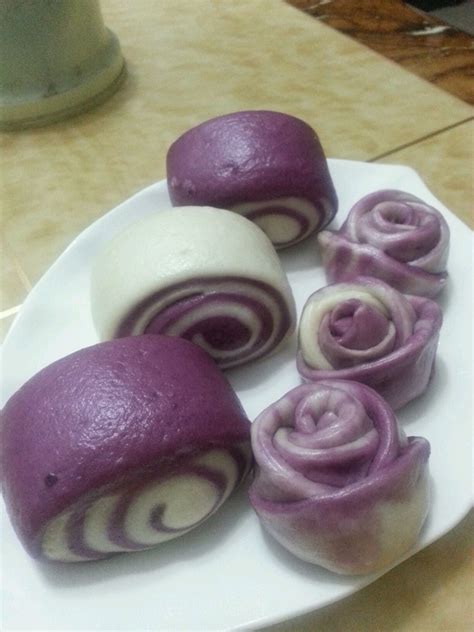 【紫薯花卷的做法步骤图，紫薯花卷怎么做好吃】李老师的小厨房_下厨房