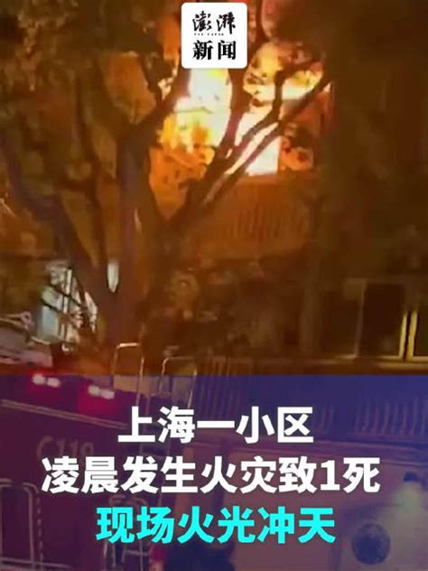上海一小区凌晨发生火灾已致1死，现场火光冲天|火灾|上海市|消防车_新浪新闻