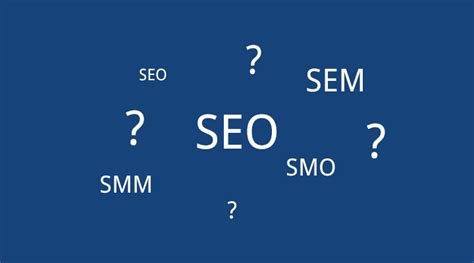What is the difference between SEO, SEM, SMM, and SMO?