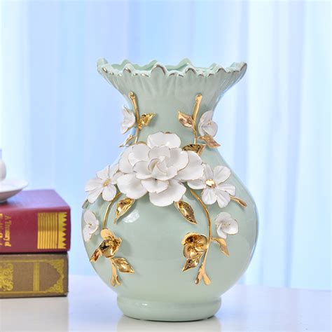 吉维尼家居简约美式家居饰品金色花器台面玻璃花瓶插花摆件现代欧式摆设装饰-美间设计