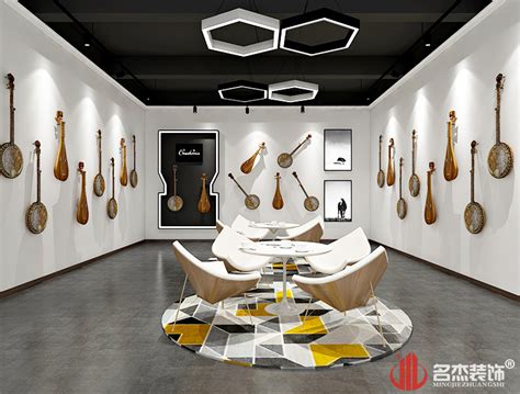 乐器展厅效果图,乐器展示墙效果图,钢琴展厅效果图_大山谷图库