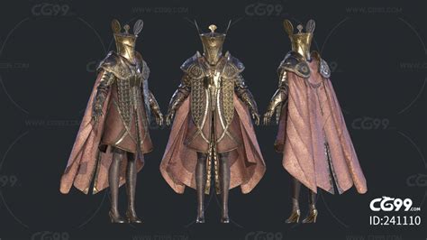 审判者 黄金圣骑 中世纪 皇家骑士团 女战士-cg模型免费下载-CG99