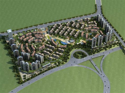 现代高层住宅小区3dmax 模型下载-光辉城市