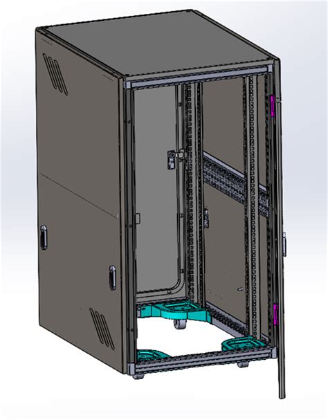 22U九折型材机柜3d模型下载_SolidWorks模型-制造云