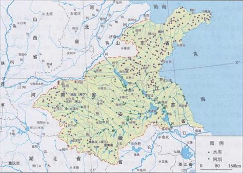中国淮河流域水库的分布 开源地理空间基金会中文分会 开放地理空间实验室