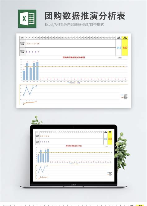 团购数据推演分析表Excel模板图片-正版模板下载400154030-摄图网
